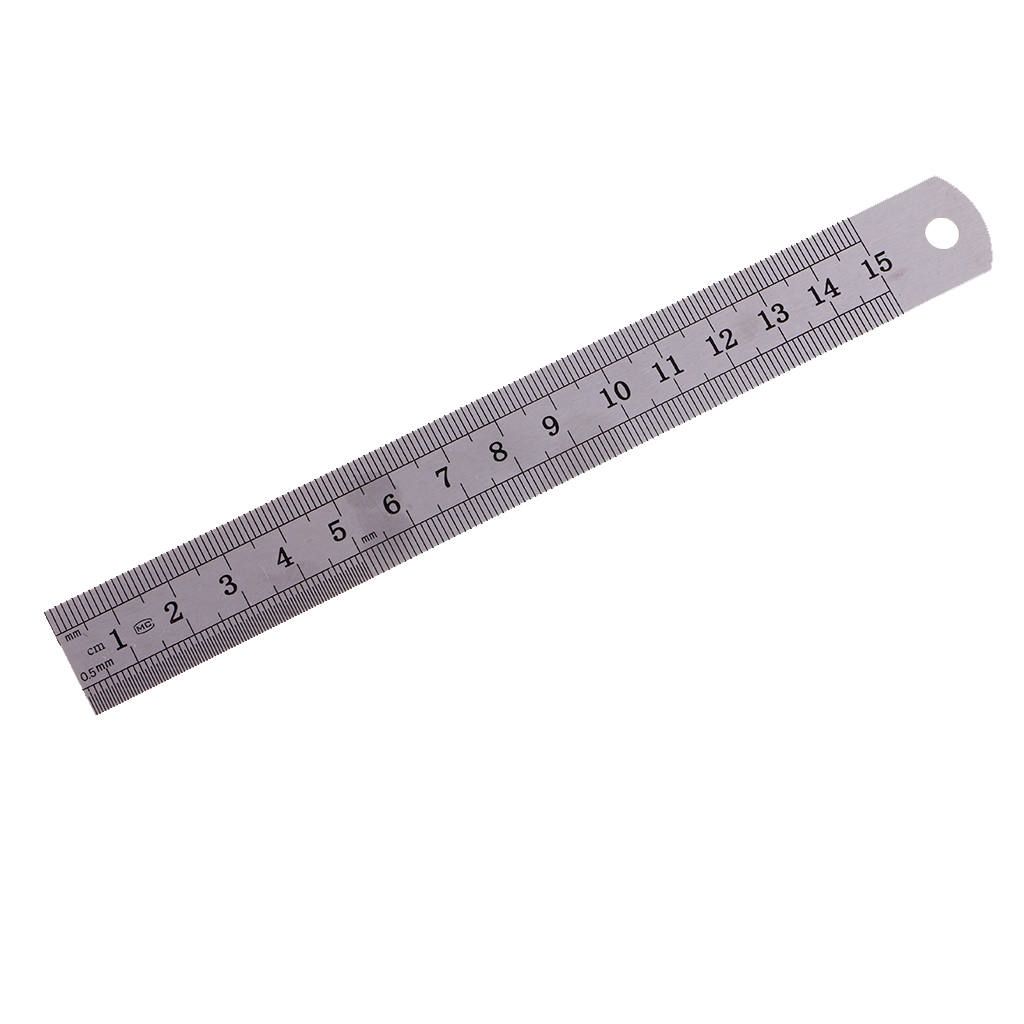 15/20/30cm Double Side Scale Steel Straight Ruler Measuring Tool