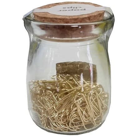 Desk Accessories Jar - Gold Paper Clips - 200Pcs