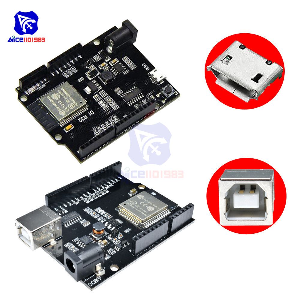 CH340 WeMos D1 R32 Mini ESP32 WIFI Bluetooth Development Board For Arduino UNO R3 WeMos TTGO With Type-B/Micro USB Adapter 5-12V