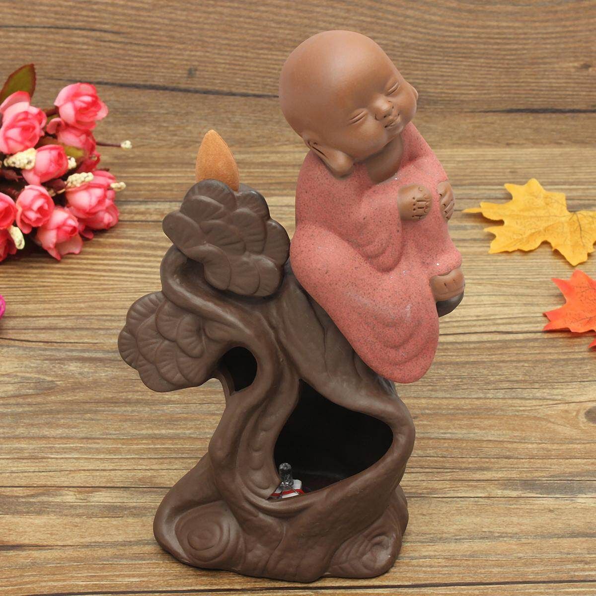 LED Light Changing Cone Ceramic Backflow - Monk Orange