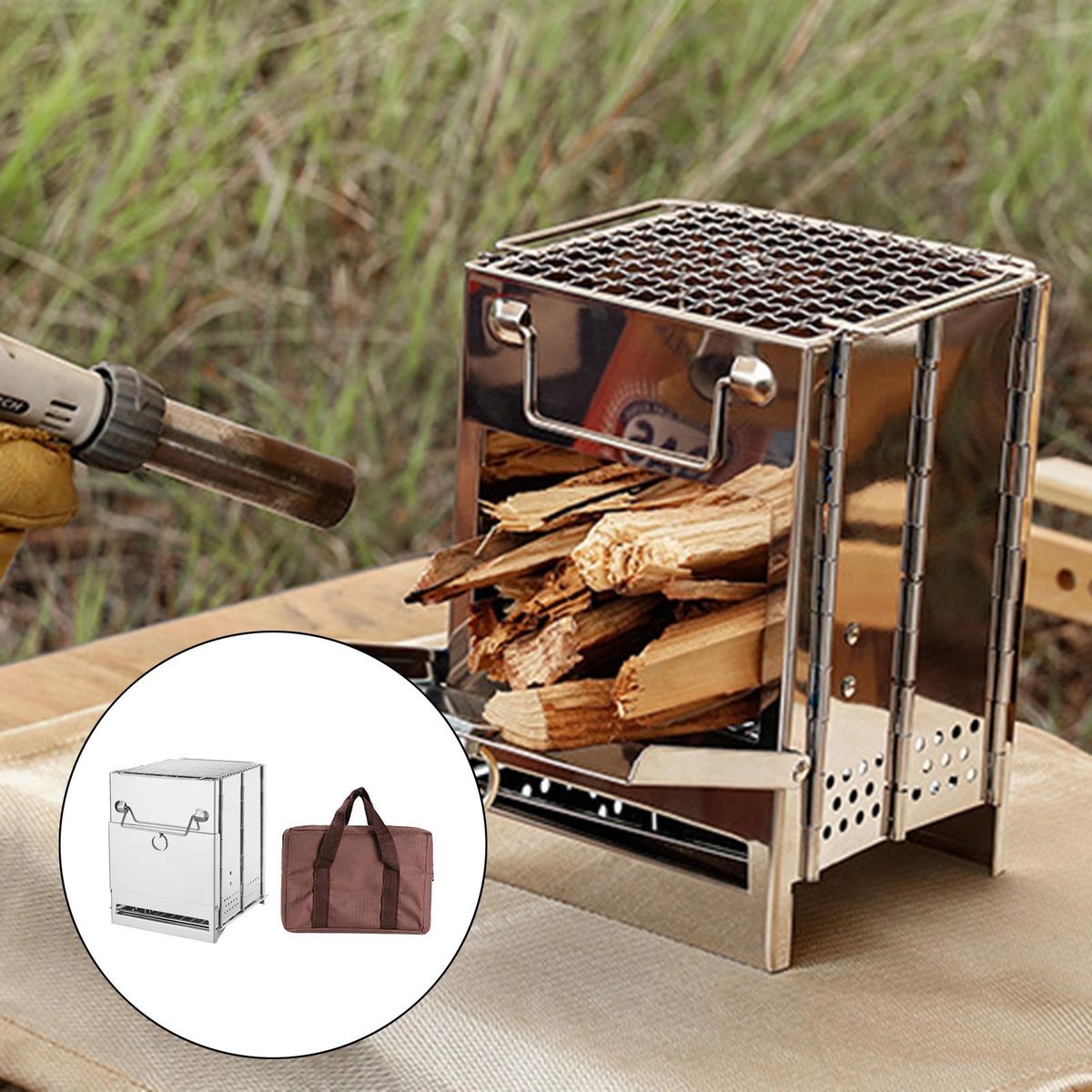 Outdoor Camping Picnic Packpacking Wood Stove Furnace Cooking Stoves