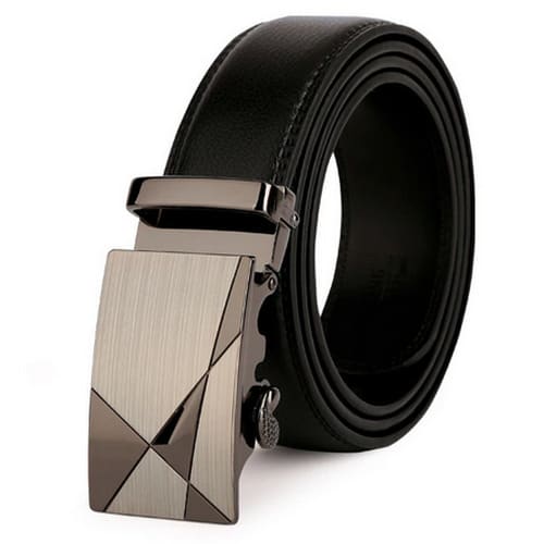 Men's Automatic Leather Belt - Black