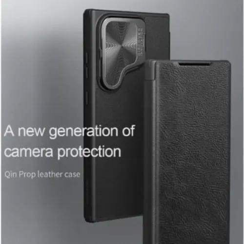 Qin Prop Leather Case For Samsung Galaxy S24 Ultra - Black