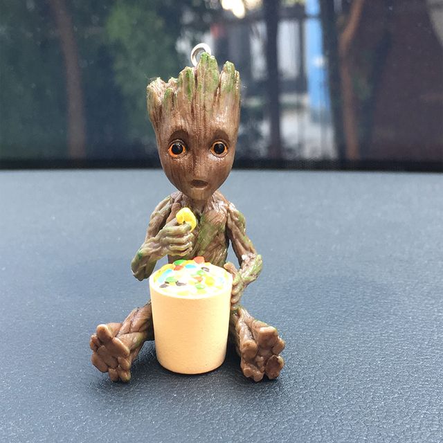 Anime Car Interior Decoration Groot Action Figure Sitting Model Mini Doll For Car Goods Interior De
