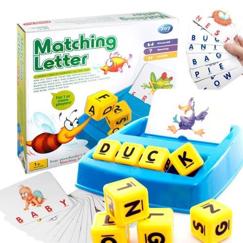 Puzzle Early Education Toys, English Words Matching Letter Game Word Recognition Learning The Alphabet Educational ,Best Toy Gift For Kids + Key Holder