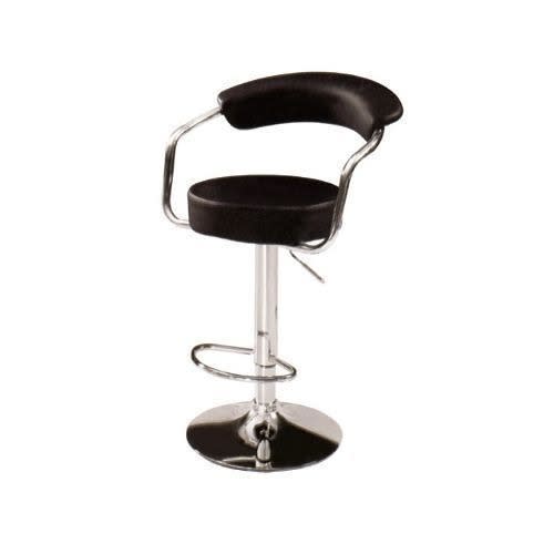 Chrome Bar Stool Black