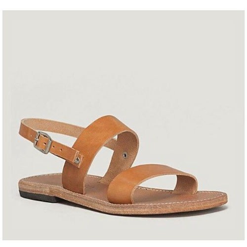 Brown Step Leather Male Sandals