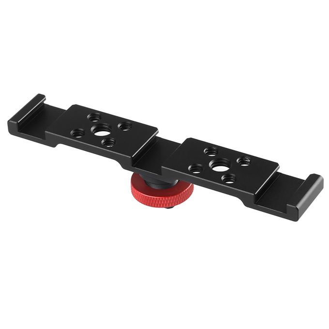 Aluminum Triple Cold Shoe Mount Plate Bracket For Camera