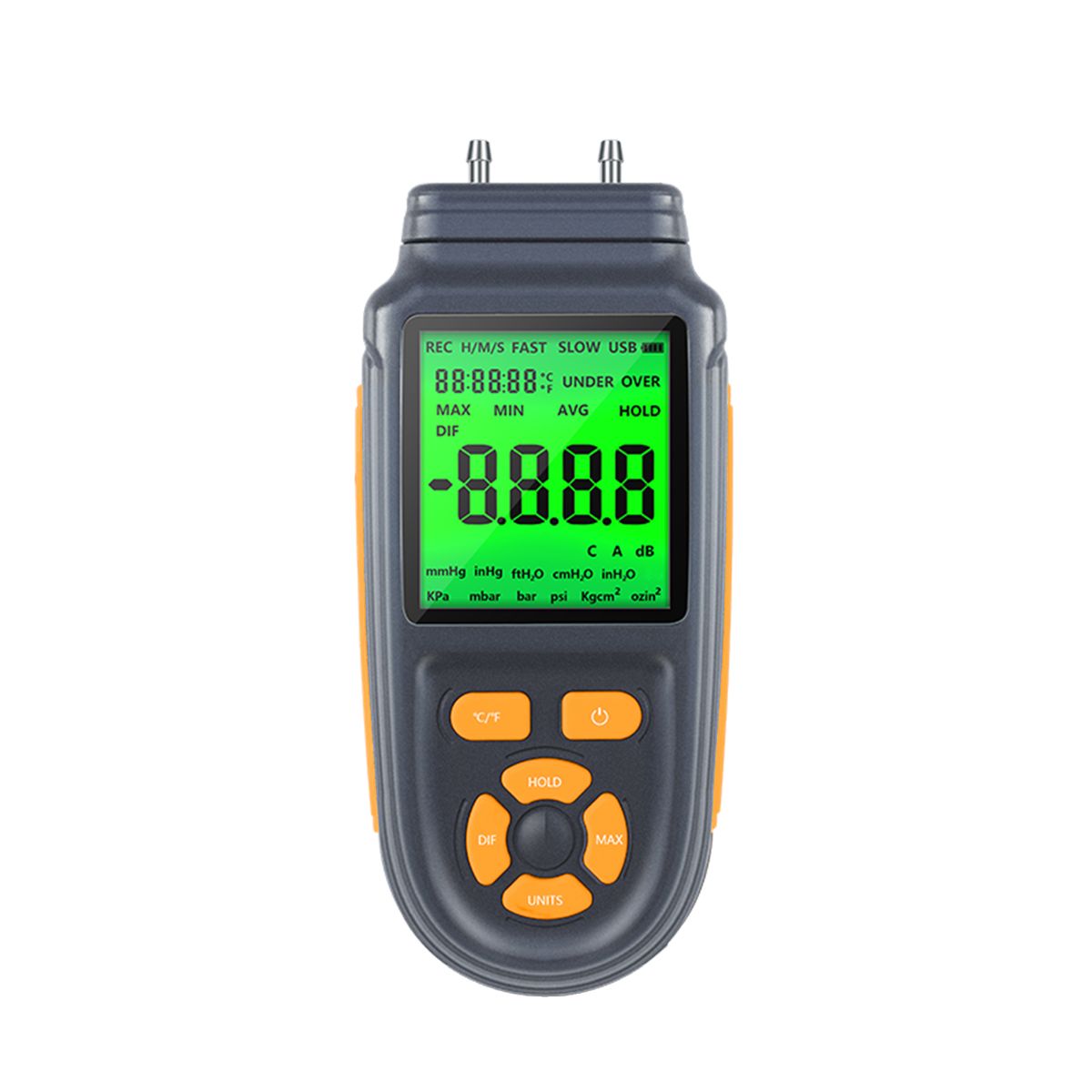 Digital Manometer Dual Port Air Gas Pressure Tester