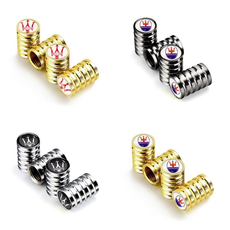 Car Wheel Tire Valve Caps Cover for Maserati Ghibli Granturismo Quattroporte Levante Gransport Granlusso 3200 GT Gran Cabrio