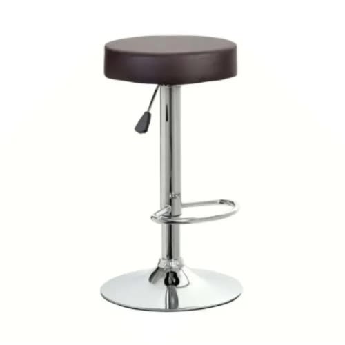 Round Bar Stool With Revolvable & Adjustable Height - Black