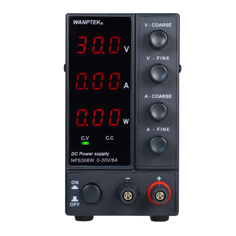 wanptek NPS306W 0-30V 0-6A Switching DC Power Supply 3 Digits Display LED High Precision Adjustable Mini Power Supply AC 115V/230V 50/60Hz Voltage & Current Regulated Dual Output