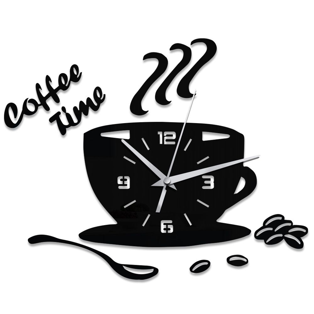 3D Wall Decoration Wall Clock Coffee Cup Wall Stickers