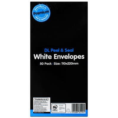 DL Peel & Seal - Envelopes - 50 Pack - White