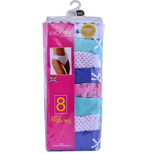 8 Ladies High Leg Briefs
