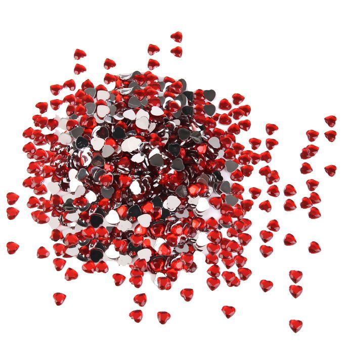 800pcs 8mm Heart Rhinestone Flatback Embellishment Wedding Decoration
