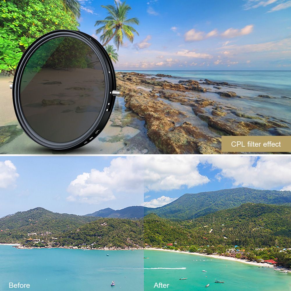 72mm 2-in-1 Variable Adjustable ND Filter