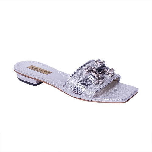 Louis David Slippers - Silver