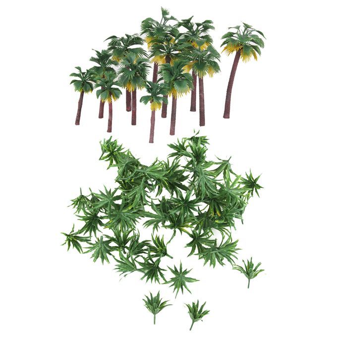 62Pc Model Tree Palm Tree Rain Forest Scenery   Grass Scenery