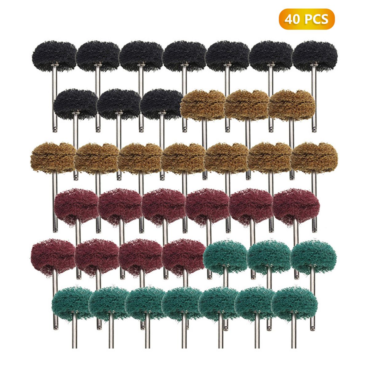 40 Pack1 Inch Abrasive Buffing Polishing Wheel Set With 1/8
