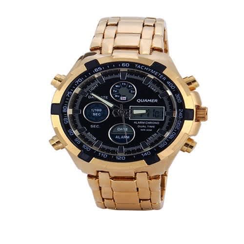 Men's Executive Analogue And LED Bracelet Wristwatch