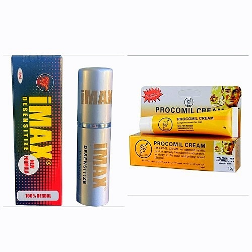 Imax Herbal Natural Sex Delay Spray-8ml And Procomil Delay Cream-15g