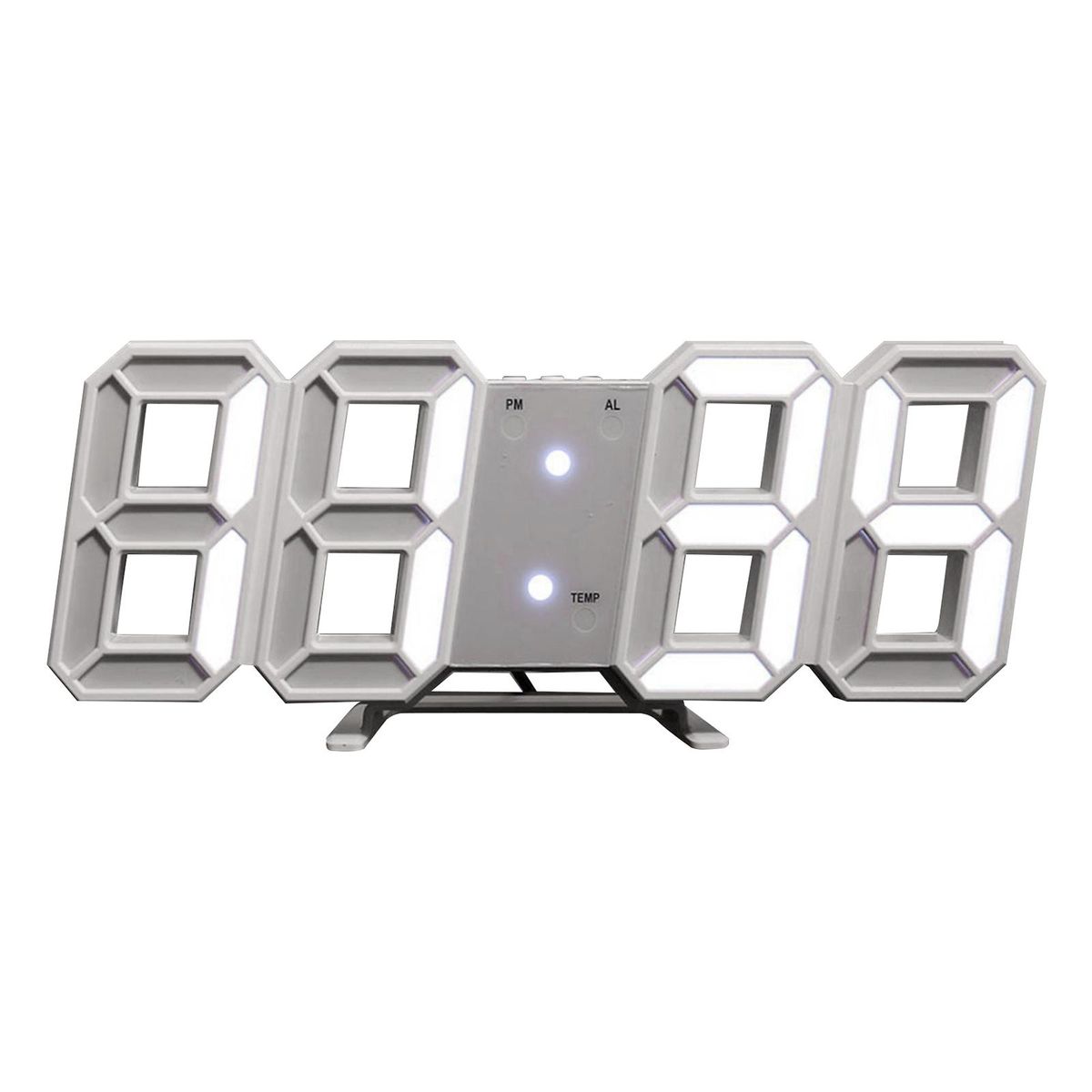 Modern Digital 3D LED Wall Clock USB Large Alarm Clock 12/24 Hour