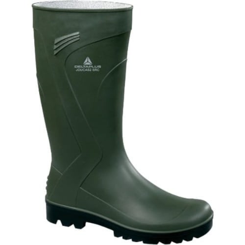 Rubber Rain Boot With Safety Tone - Green