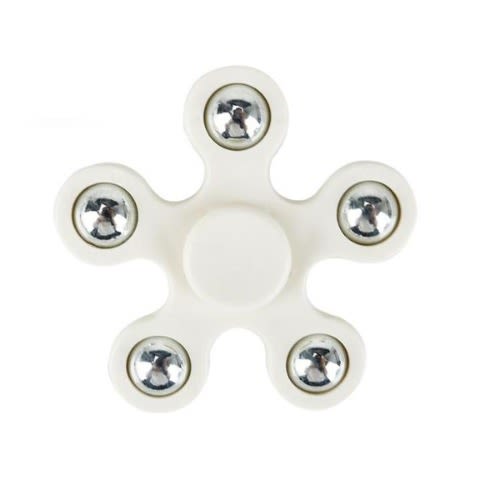 Five Beads Hand Spinners Fidget Toys - White