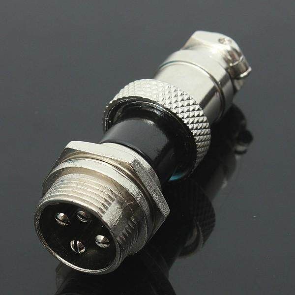Aviation Plug Male & Female Wire Panel Metal Connector 16mm GX16-4 4-Pin NEW