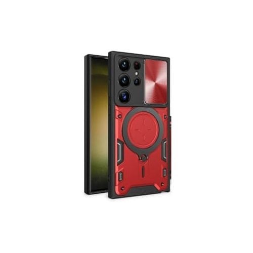 Pouch Kickstand Case Compatible For Samsung Galaxy S22 Ultra 5g - Red