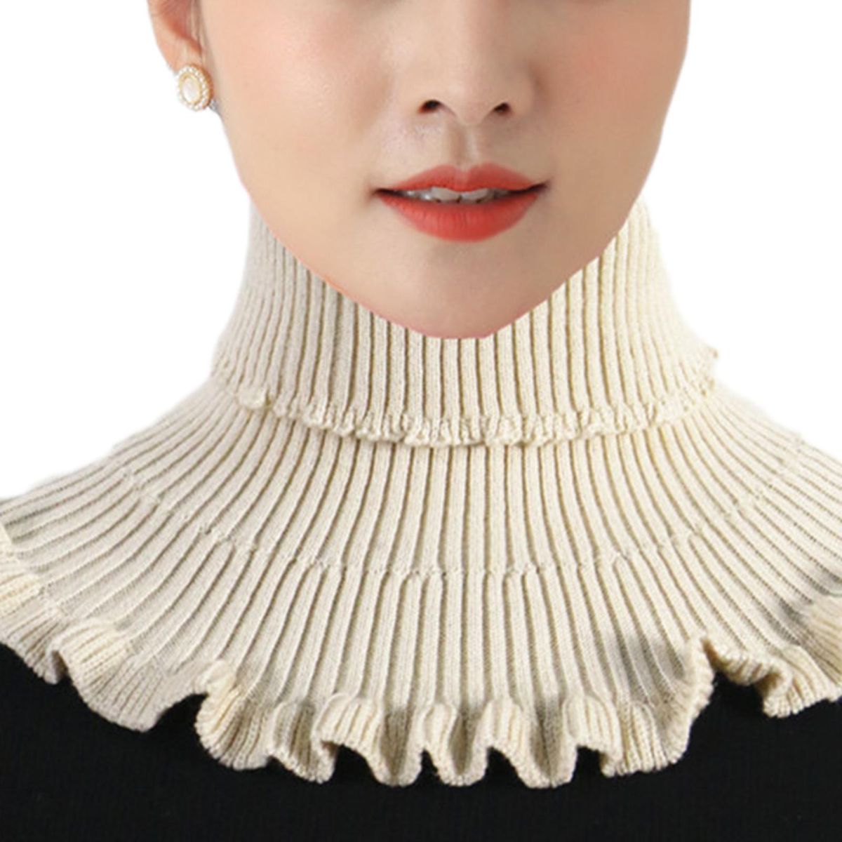 Scarf High-necked Skin-friendly Elastic Fiber-Beige
