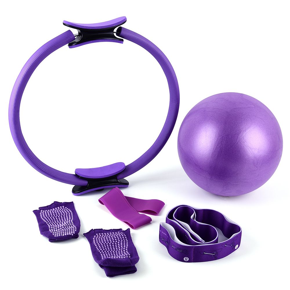 5pcs Yoga Exercise Set 16.5 Inch Pilates Ring Circle Pilates