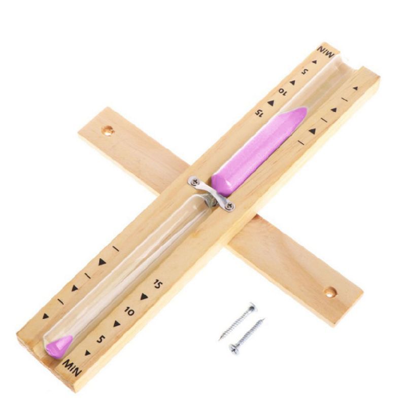 Wooden Sauna Hourglass Wall Mounted Rotating 15 Min Sandglass Countdown Clock Timer
