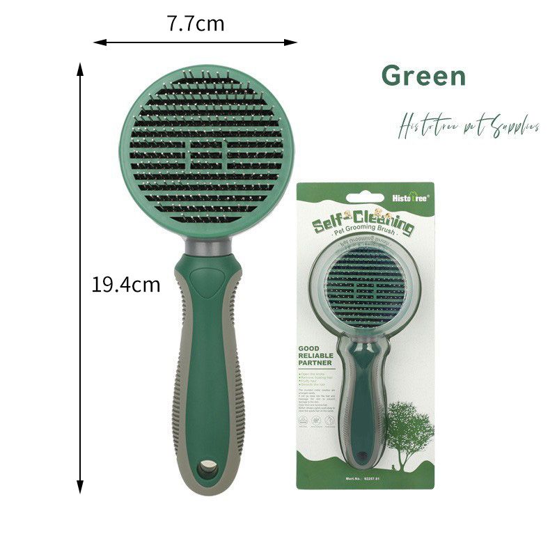 Cat Brush Pet Hair Removal Comb Dog Grooming Pets Care Hair Remove Ser Cleaning Brushes Beauty Slicker Tools Pet Supplies-Cyan Thick