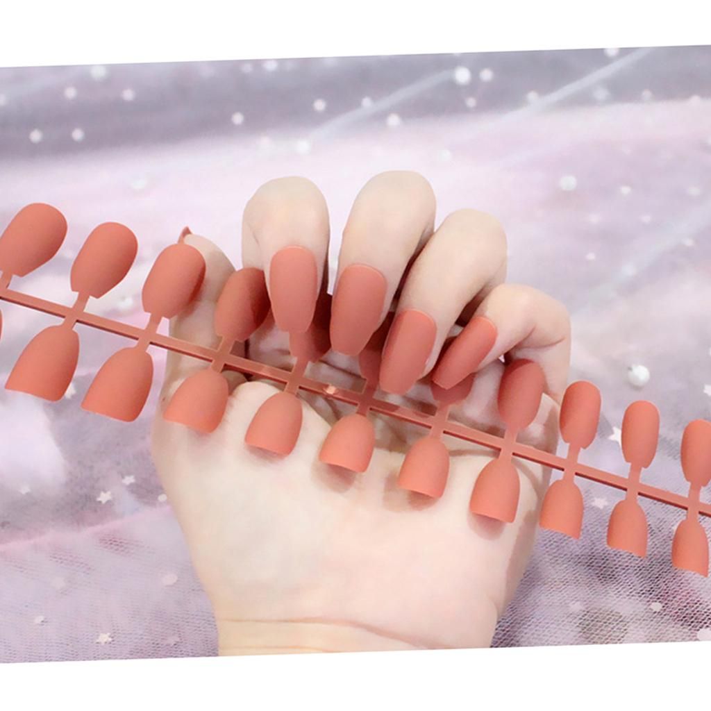 Charmful Women Art Natural Matte Nails Tips Press On Patch  Pumpkin