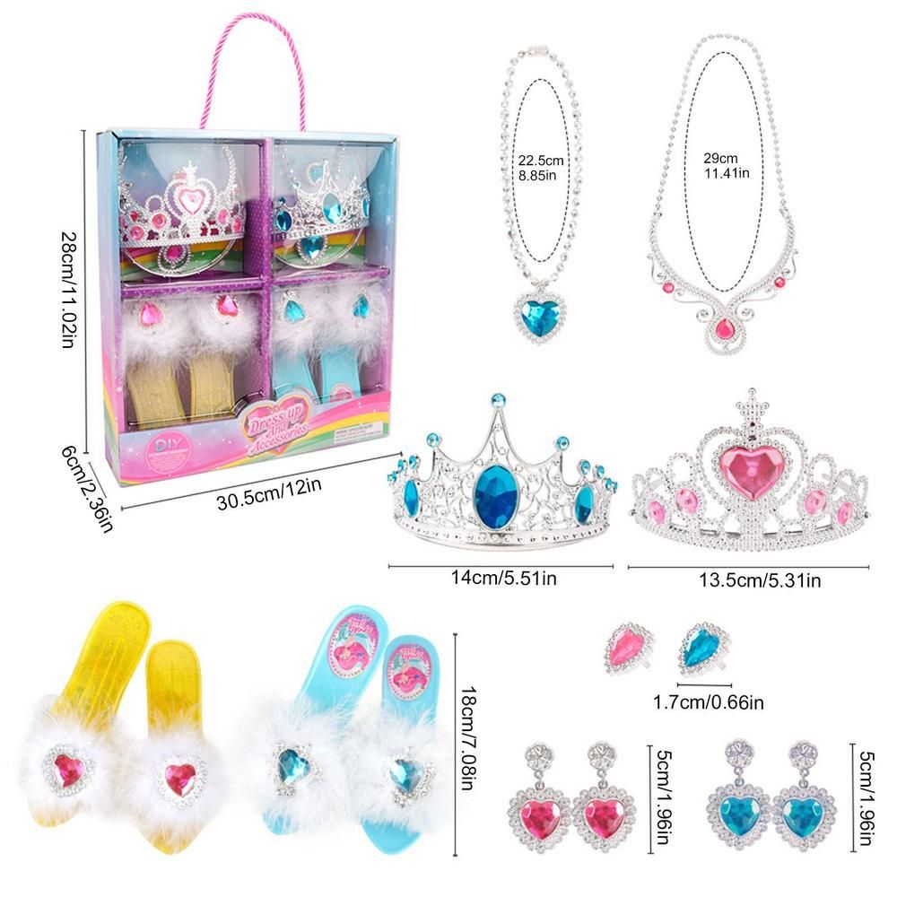 Princess Dress Up Toys Princess Jewelry Decorate Necklace Earrings Shoes