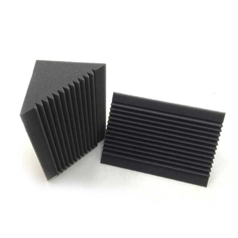 6 PCS Acoustic Foam CharcoalBlack Bass Trap Sound Absorption Studio Soundproofing Corner Wall 12 x 12 x 24 cm