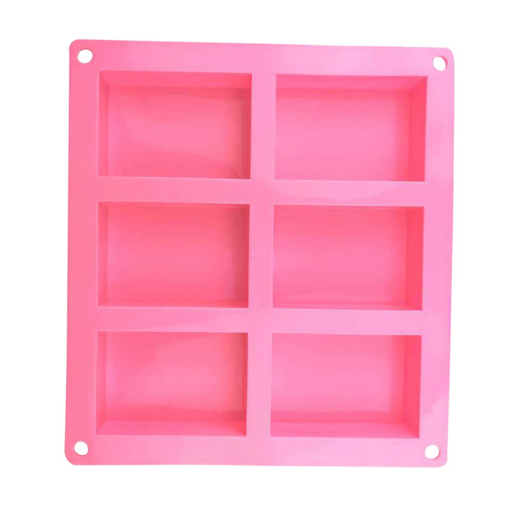 6 Cavity Silicone Non-Stick Cake Mold Chocolate Dessert-Pink