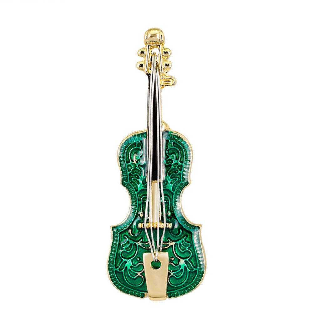 Unisex Violin Shape Enamel Instrument Brooch Pin Corsage Suit Lapel Decoration