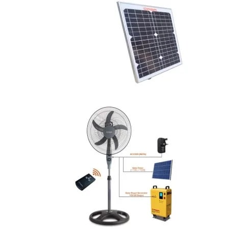Ac & Dc Solar Non Rechargeable Standing Fan + Panel - 18''