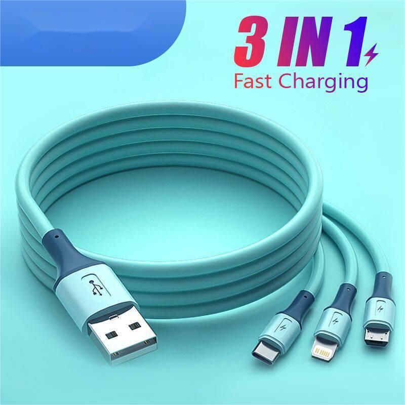 OLAF 3 In 1 USB Cable 3A Fast Charging USB C Cable For IPhone 13 12 Pro Max Xiaomi 12 11 Huawei Samsung Mobile Phone Charge Cord