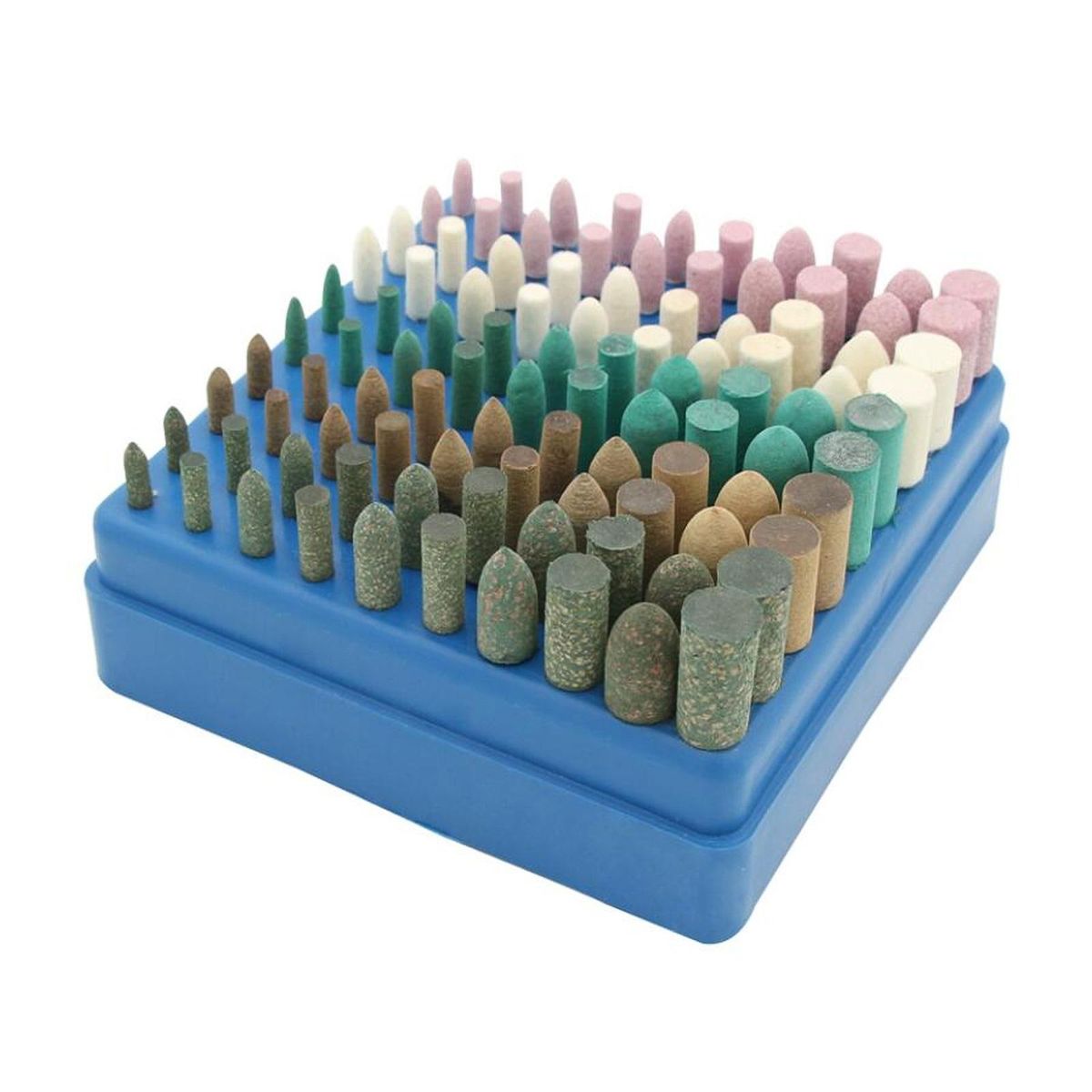 100pcs Electric Polishing Buffing Accessories Grinding Bits Set with 1/8 Shank Wool Sesame Rubber Jade Cowhide Abrasive Rotary Tools