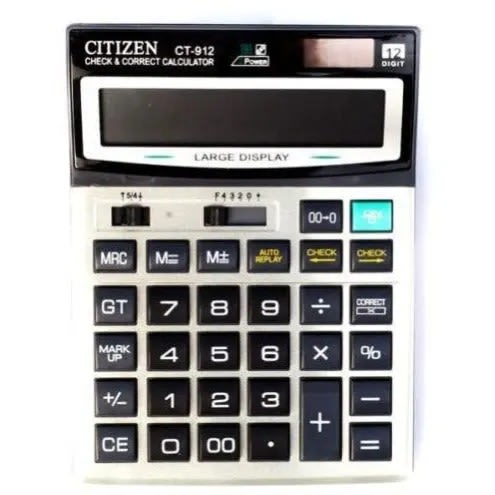 Citizen Electronic Calculator Ct-912 - 2 Power - Solar And Battery