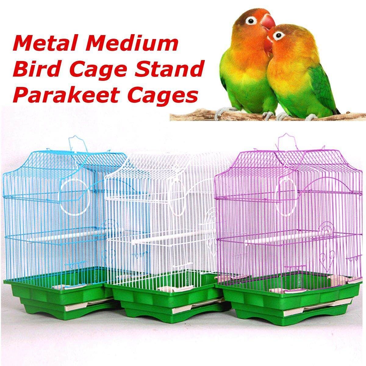 Metal Bird Cage Parrot Cockatiel Finch Budgie Lovebird Cage 38.5x29x21cm