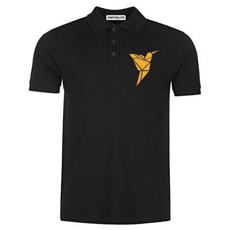 Soar High Geometry Bird Polo T-shirt - Black