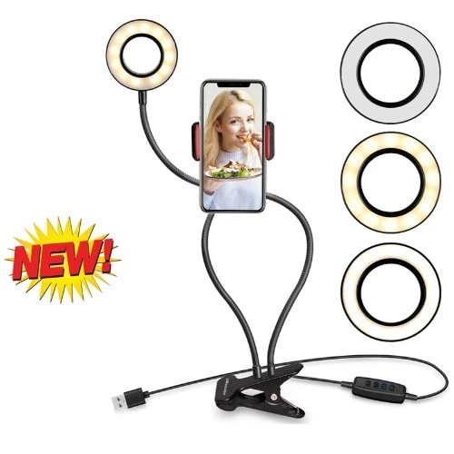 Pro Selfie 3 Light Mode Ring Light With Mobile Phone Holder