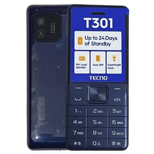 T301- Dual Sim With Camera + Torchlight Fm & Speaker - Blue
