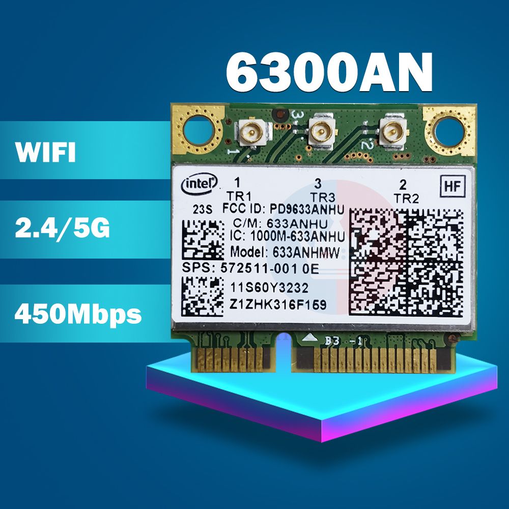 Dual Band 6300AN Half Mini PCIe For In-tel Wifi Card 450M