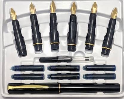 Fountain Pen, Calligraphy Pen Set Of 6(for School, Offices Banks And More)
